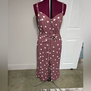 Torrid polka dot jumpsuit/romper - Mauve/white